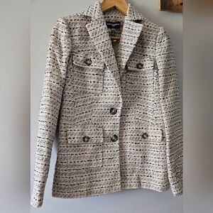 Karl Lagerfeld Cream Tweed Blazer NWT Womens Blazer Size 2 Womens Jacket 2 XS